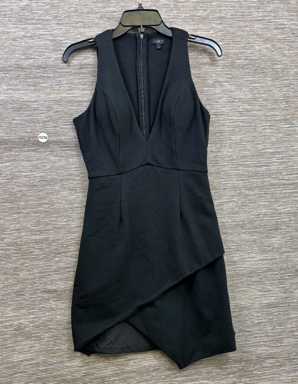 NBD x Revolve Black Dries Asymmetrical BodyCon Dress Size S Sleeveless V-Neck